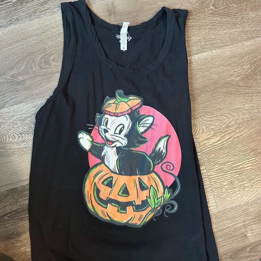 Black Halloween Cat Tank Top Disney figaro